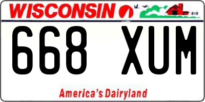 WI license plate 668XUM