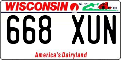WI license plate 668XUN