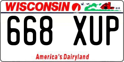 WI license plate 668XUP