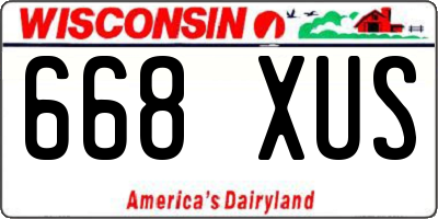 WI license plate 668XUS