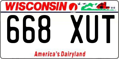 WI license plate 668XUT