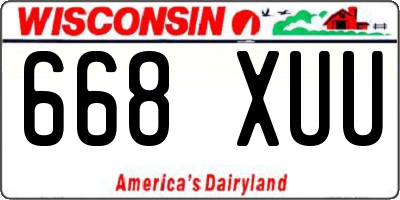 WI license plate 668XUU