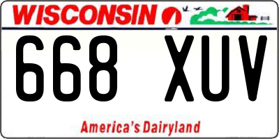 WI license plate 668XUV