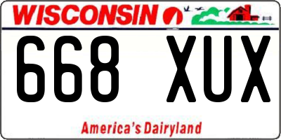 WI license plate 668XUX