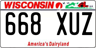 WI license plate 668XUZ