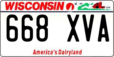 WI license plate 668XVA