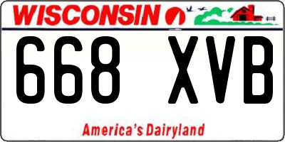 WI license plate 668XVB