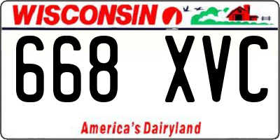 WI license plate 668XVC