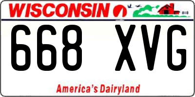 WI license plate 668XVG