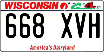 WI license plate 668XVH