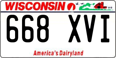 WI license plate 668XVI