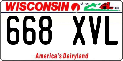 WI license plate 668XVL