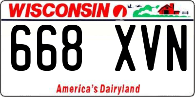WI license plate 668XVN