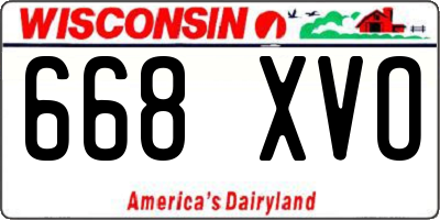 WI license plate 668XVO
