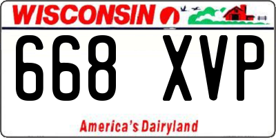 WI license plate 668XVP