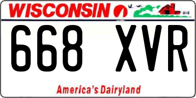 WI license plate 668XVR