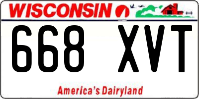 WI license plate 668XVT