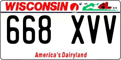 WI license plate 668XVV