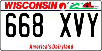 WI license plate 668XVY