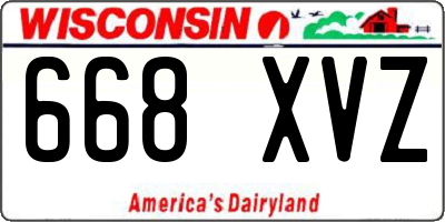 WI license plate 668XVZ