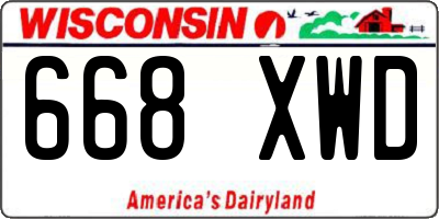 WI license plate 668XWD