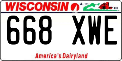 WI license plate 668XWE
