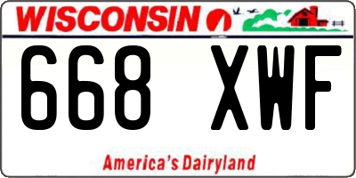 WI license plate 668XWF