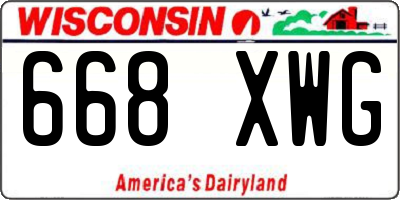 WI license plate 668XWG