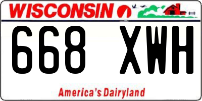 WI license plate 668XWH