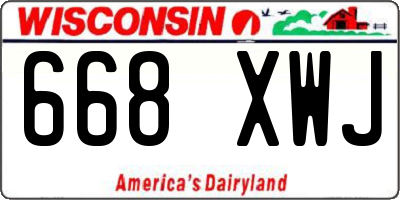 WI license plate 668XWJ