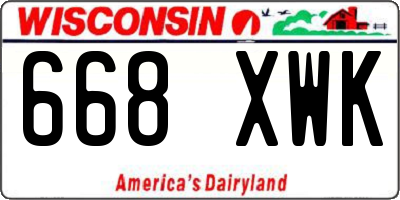 WI license plate 668XWK