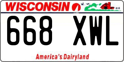 WI license plate 668XWL