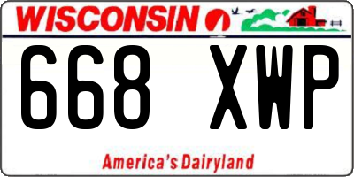 WI license plate 668XWP