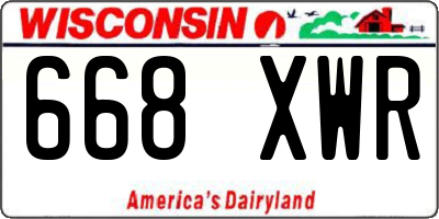 WI license plate 668XWR