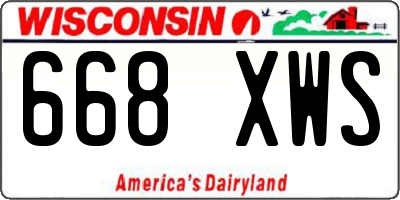 WI license plate 668XWS