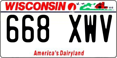 WI license plate 668XWV
