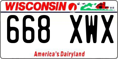 WI license plate 668XWX