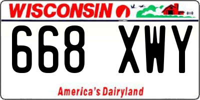 WI license plate 668XWY