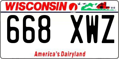 WI license plate 668XWZ