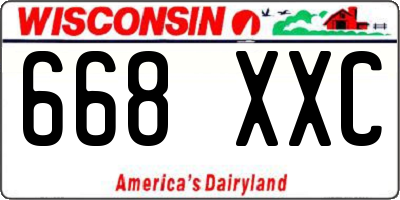 WI license plate 668XXC