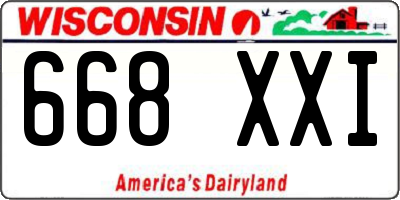 WI license plate 668XXI