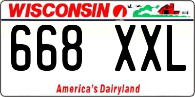 WI license plate 668XXL
