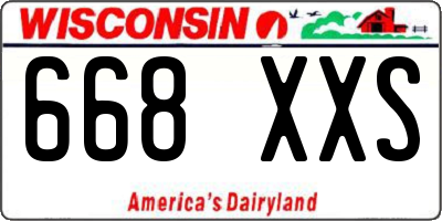 WI license plate 668XXS