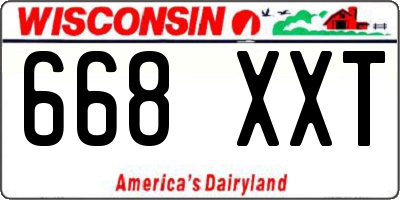 WI license plate 668XXT