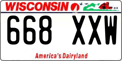 WI license plate 668XXW