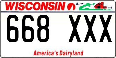 WI license plate 668XXX