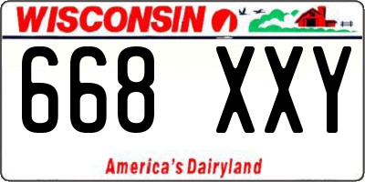 WI license plate 668XXY