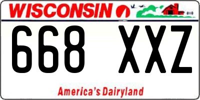 WI license plate 668XXZ