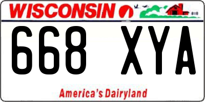 WI license plate 668XYA