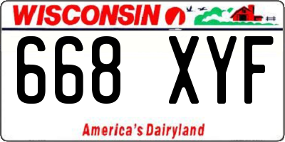 WI license plate 668XYF